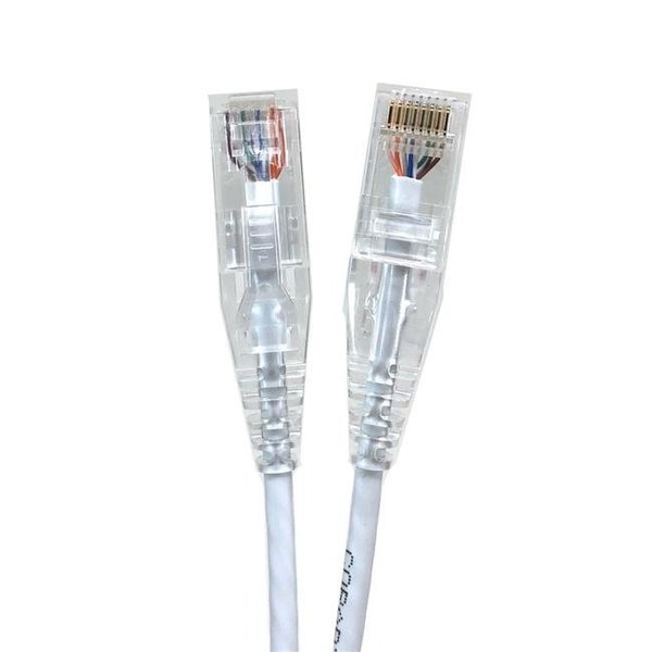 Micro Connectors Micro Connectors E08-007W-SLIM5 7 ft. Ultra Slim 28AWG Cat6 UTP RJ45 Patch Cables; White - Pack of 5 E08-007W-SLIM5